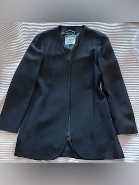 Moschino Couture vintage Black Open-Front Women's Blazer Coat S/M